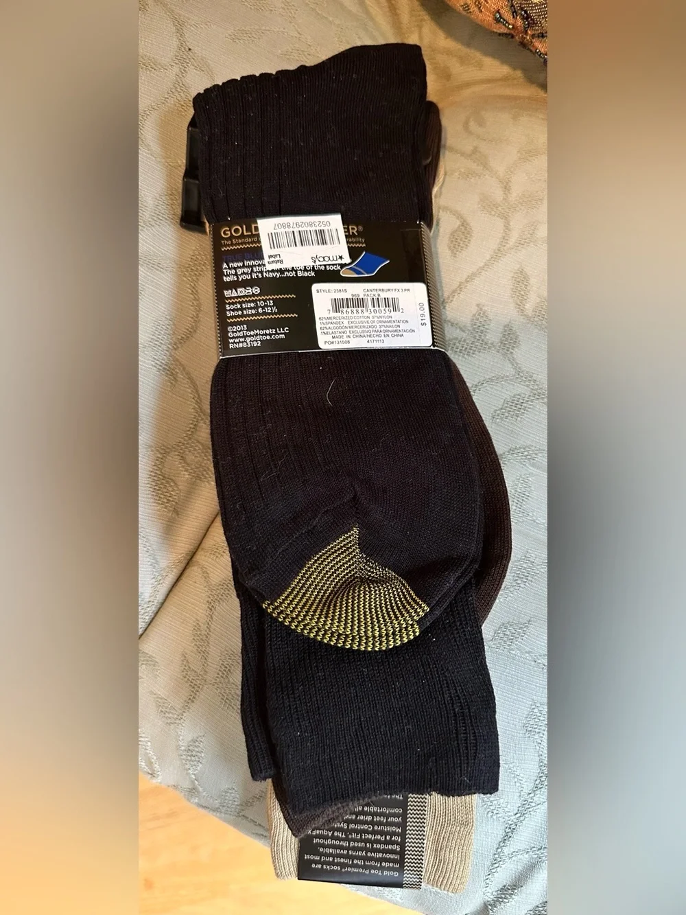 NWT Gold Toe Men’s 3-Pack Dress Socks in Tan and Black